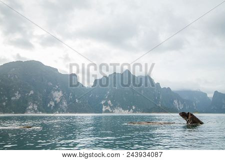 The Beautiful Scene Of Thailand Sea With The Mountain Behind