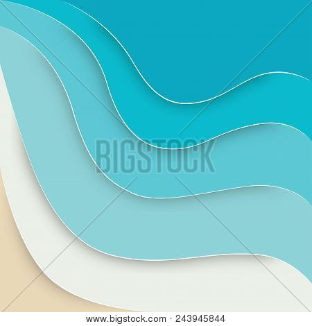 Blue Sea Summer Poster Print Size A4 Beach Art Abstract Poster Gift #16324 A4