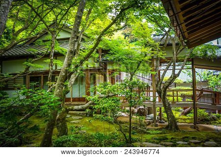 Jojakko-ji Shrine Temple In Arashiyama Bamboo Forest, Kyoto, Japan