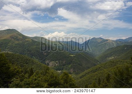 Amazing View On Italian Mountains In A Cloudy Day