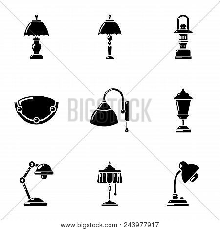Lighting Fixture Icons Set. Simple Set Of 9 Lighting Fixture Vector Icons For Web Isolated On White 