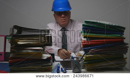 Confident Engineer Image In Technical Archive Room