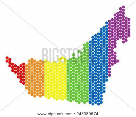 A Dotted Lgbt Arab Emirates Map For Lesbians, Gays, Bisexuals, And Transgenders. Colorful Vector Con