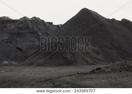 Natural Black Coals For Background. Industrial Coals