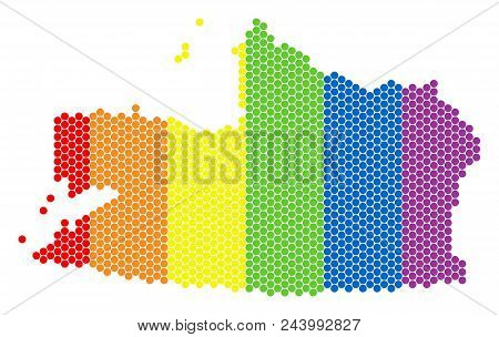 A Dotted Lgbt Kaliningrad Region Map For Lesbians, Gays, Bisexuals, And Transgenders. Multicolored V
