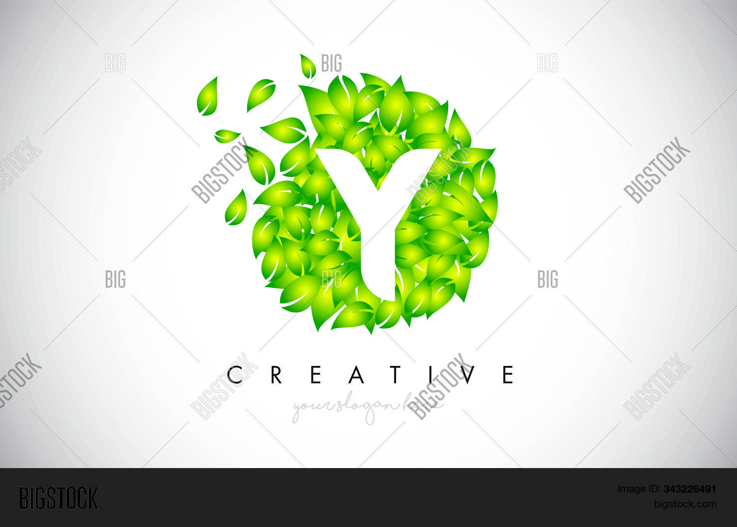 Y Green Leaf Logo Vector & Photo (Free Trial) | Bigstock