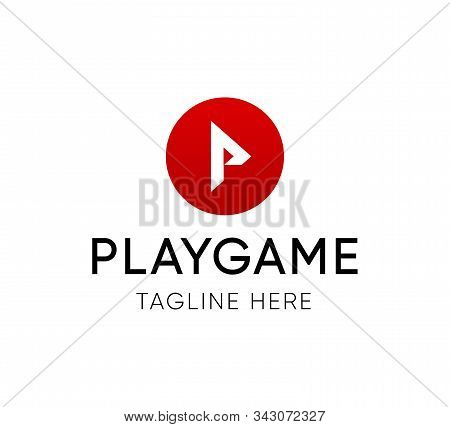 Playgame Logotype, Vector Emblem For Video Hosting