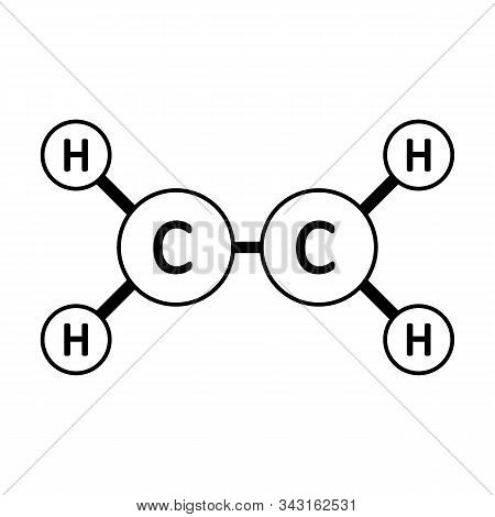 Ethylene Molecule Icon On White Background. Vector Illustration.