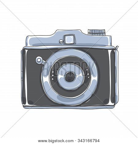 Spy Camera Vintage  Subminiature Hand Drawn Vector Illustration