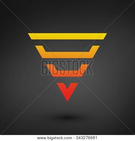 Orange Gradient Triangle Logo Design On Black Background