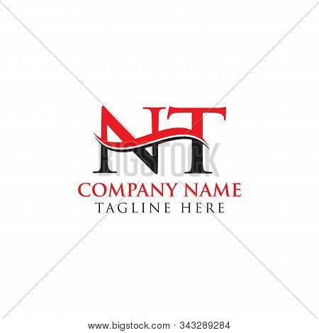 Abstract Letter Nt Logo Design Vector Template. Creative Swoosh Letter Nt Logo Design