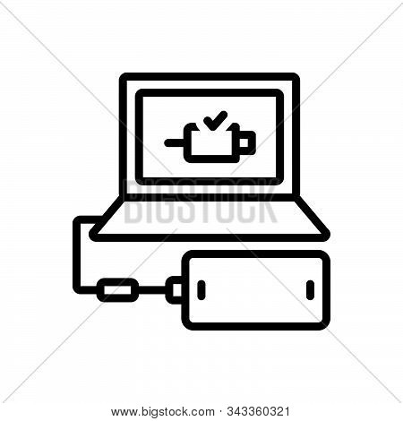 Black Line Icon For Connect Add Link Attach Concatenate