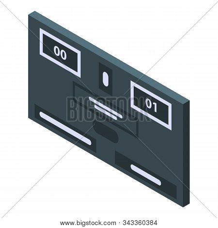 Soccer Table Score Icon. Isometric Of Soccer Table Score Vector Icon For Web Design Isolated On Whit