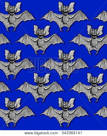 Seamless Flying Bats Background - Collection - Vector