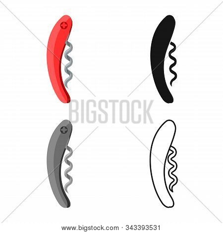 Vector Design Of Corkscrew-spin And Gimlet Sign. Web Element Of Corkscrew-spin And Wine Vector Icon 