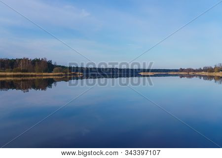 Early Morning On The River Lielupe, In Jurmala.