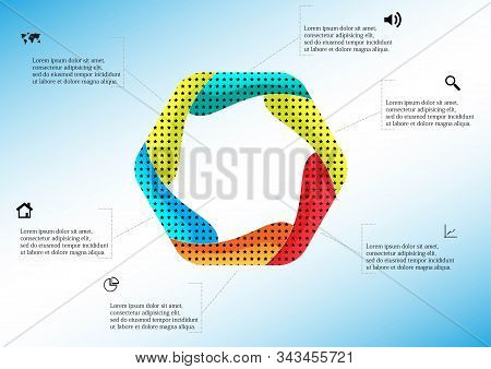 Hexagon Infographic Template Created By Six Curved Elements