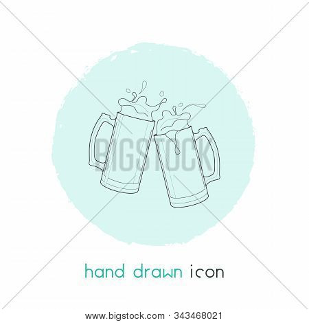 Cheers Icon Line Element. Illustration Of Cheers Icon Line Isolated On Clean Background For Your Web
