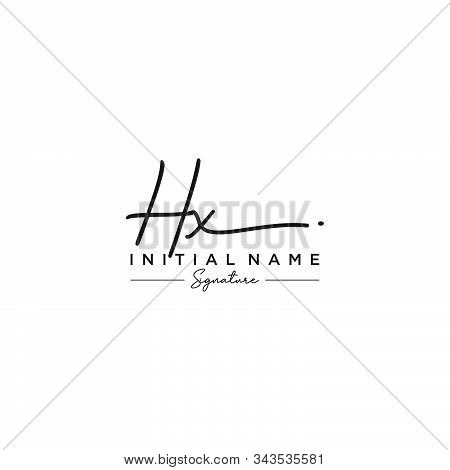 Letter Initial Hx Signature Logo Template Vector