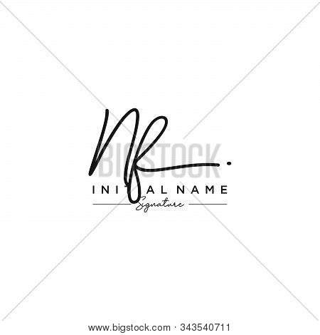 Letter Initial Nf Signature Logo Template Vector