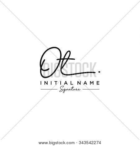 Letter Initial Qt Signature Logo Template Vector