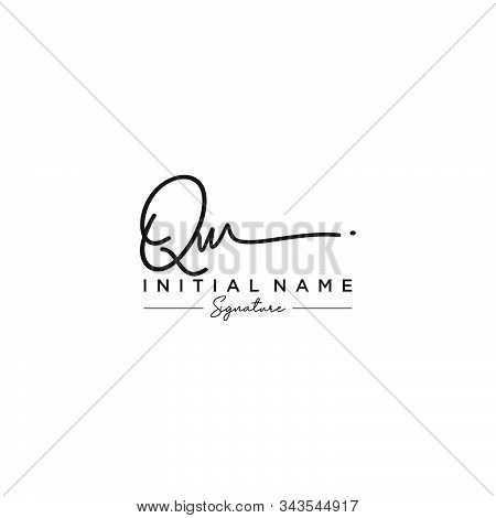 Letter Initial Qw Signature Logo Template Vector