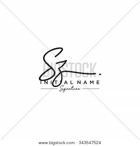 Letter Initial Sz Signature Logo Template Vector