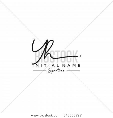 Letter Initial Yh Signature Logo Template Vector