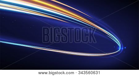 Slow Shutter Light Trails Effect In Vector