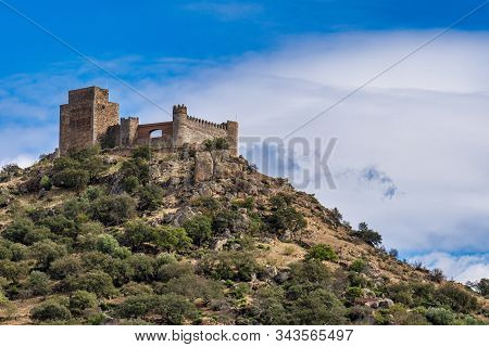 Castle Of Burguillos Del Cerro, In The Province Of Badajoz, Extremadura In Spain