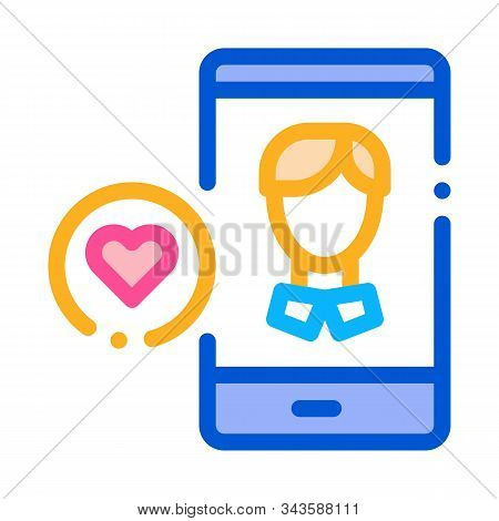 Like Male Avatar Icon Vector. Outline Like Male Avatar Sign. Isolated Contour Symbol Illustration