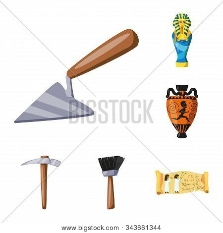 Vector Design Of Archaeology And Historical Symbol. Collection Of Archaeology And Excavation Stock V