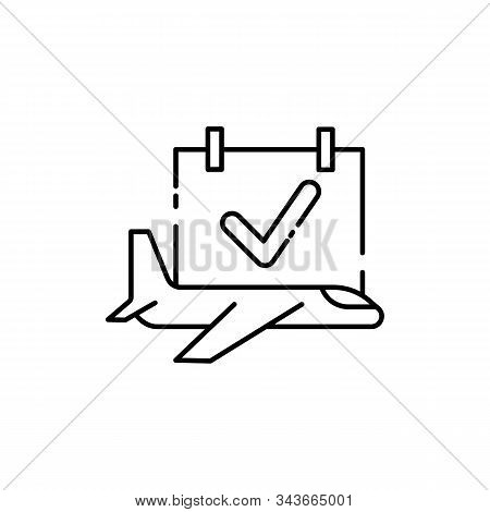 Foursquare Check In, Departure, Travel Line Icon. Elements Of Airport, Travel Illustration Icons. Si
