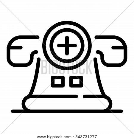 Medical Call Center Icon. Outline Medical Call Center Vector Icon For Web Design Isolated On White B
