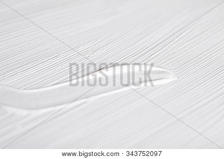 Cosmetics Abstract Texture Background, White Acrylic Paint Brush Stroke, Textured Cream Product As M