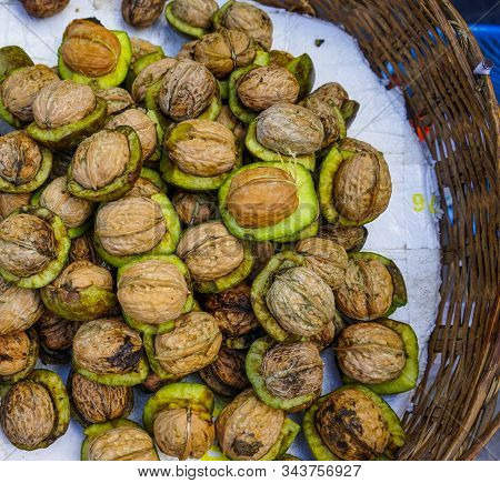 Walnuts At A Street Market