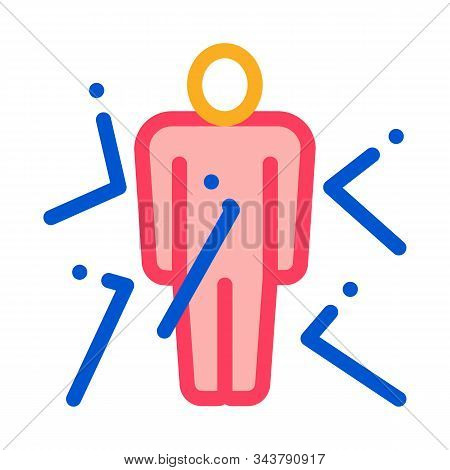 Bulletproof Person Man Icon Vector. Outline Bulletproof Person Man Sign. Isolated Contour Symbol Ill