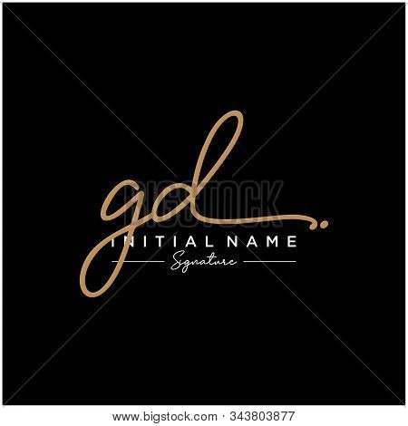 Letter Initial Gd Signature Logo Template Vector