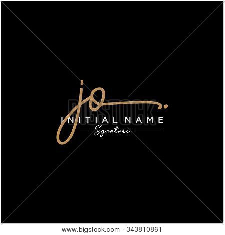 Letter Initial Jo Signature Logo Template Vector