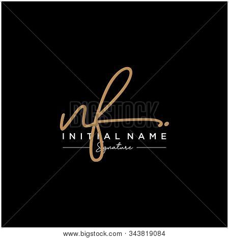 Letter Initial Nf Signature Logo Template Vector