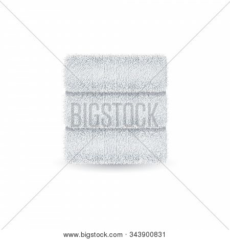 Set Of Clean Terry Towels Isolated On A White Background. 3d Realistic Spa Cotton Towels For Hotel B