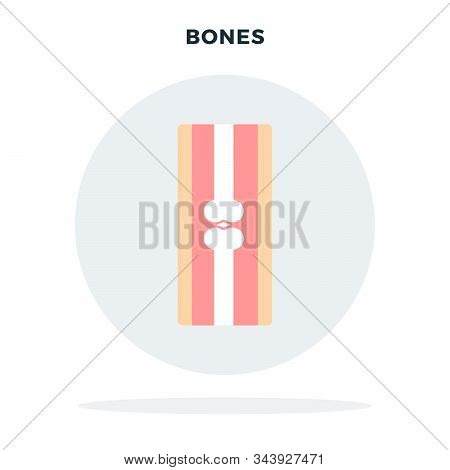 Human Hand Bones In A Gray Circle Vector Flat Isolated