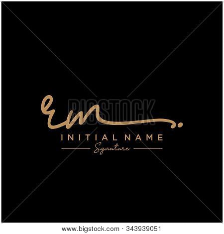 Letter Initial Rm Signature Logo Template Vector