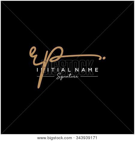 Letter Initial Rp Signature Logo Template Vector