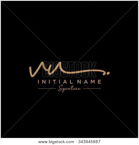 Letter Initial Vu Signature Logo Template Vector