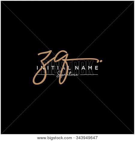 Letter Initial Zq Signature Logo Template Vector
