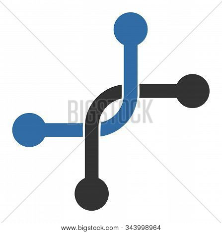 Bypass Connection Vector Icon. Flat Bypass Connection Symbol Is Isolated On A White Background.