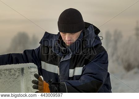 Portrait Of The Installer At The Ice Panel