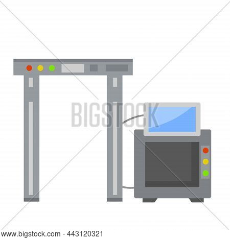 Metal Detector. Safety Frame. Checking Dangerous Items. Airport Counterterrorism Equipment. Modern T
