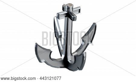 3d Render Anchor On White Background Graphic, Concept, Shore, Vessel, Boating, Sink